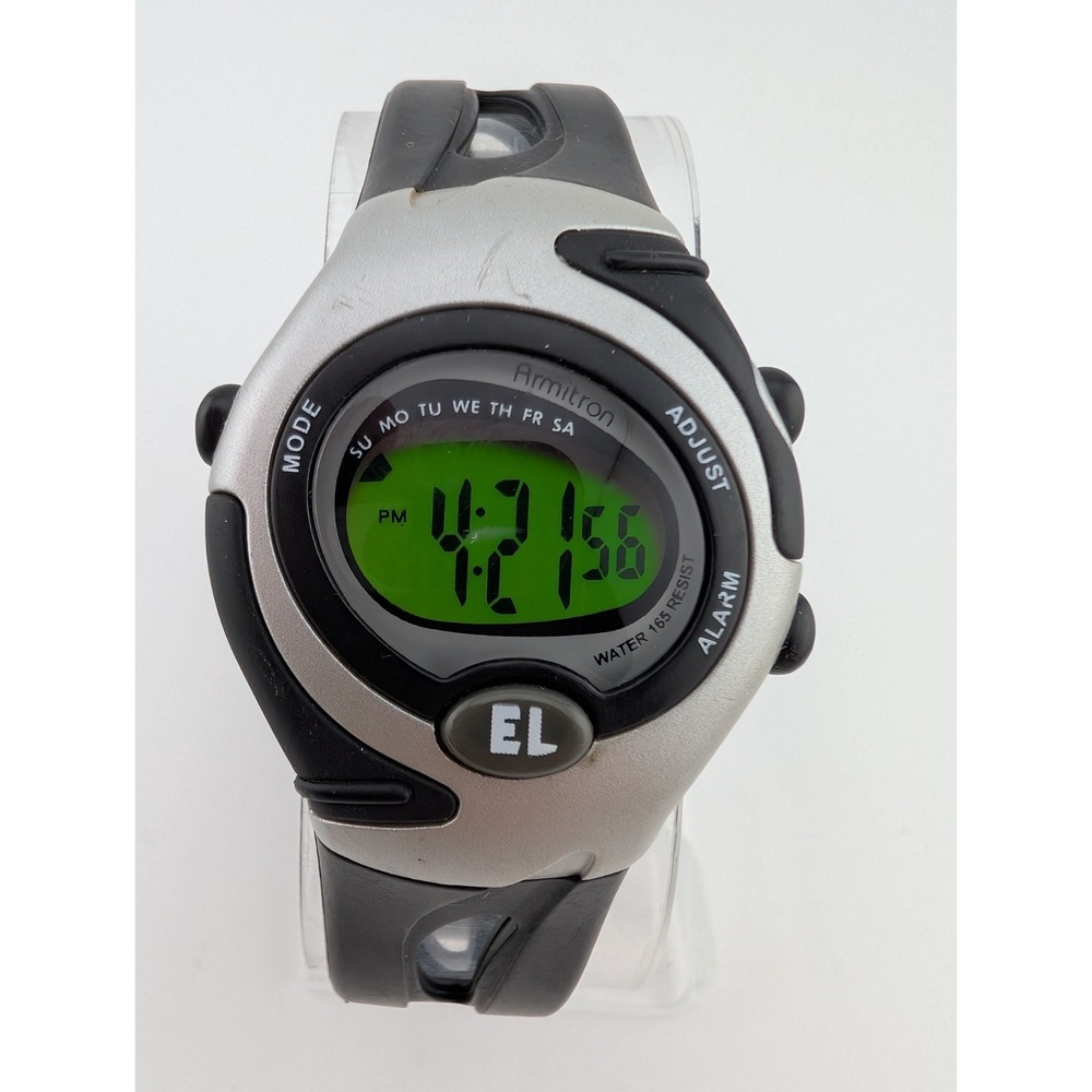 Vintage‎ Armitron All-Sport Digital Watch Women 45/6851 Black- New Battery